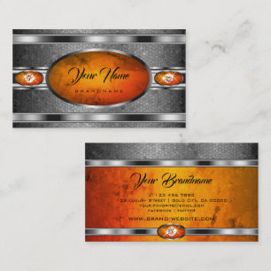 Carte De Visite Effet Argent remarquable Marbre orange motif