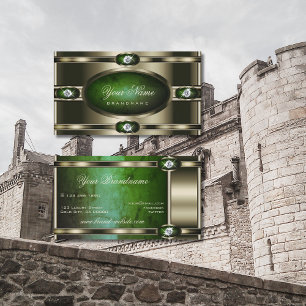 Carte De Visite Effet Chrome à l'oeil avec marbre vert foncé