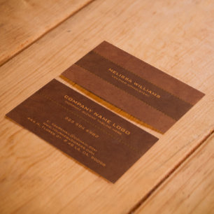 Carte De Visite Effet Cuir Brown avec points