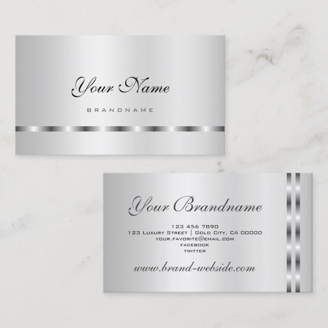 Carte De Visite Effet d'argent pour les yeux captifs Professional  (Devant / Derrière)