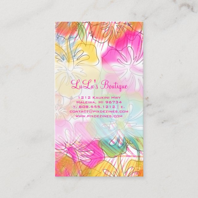 Carte De Visite Effet de l'aquarelle de l'Hibiscus de Pix-Dezines (Devant)