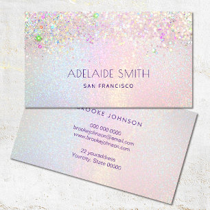 Carte De Visite effet de parties scintillant arc-en-ciel pastel