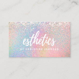 Carte De Visite effet de parties scintillant esthéticienne pastel 