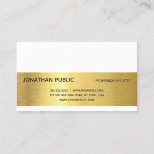 Carte De Visite Effet Or Élégant Moderne Professionnel Simple Luxe