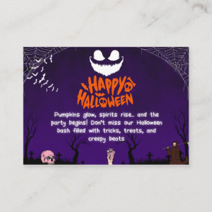 Carte De Visite Éffrayant Happy Halloween Party Art