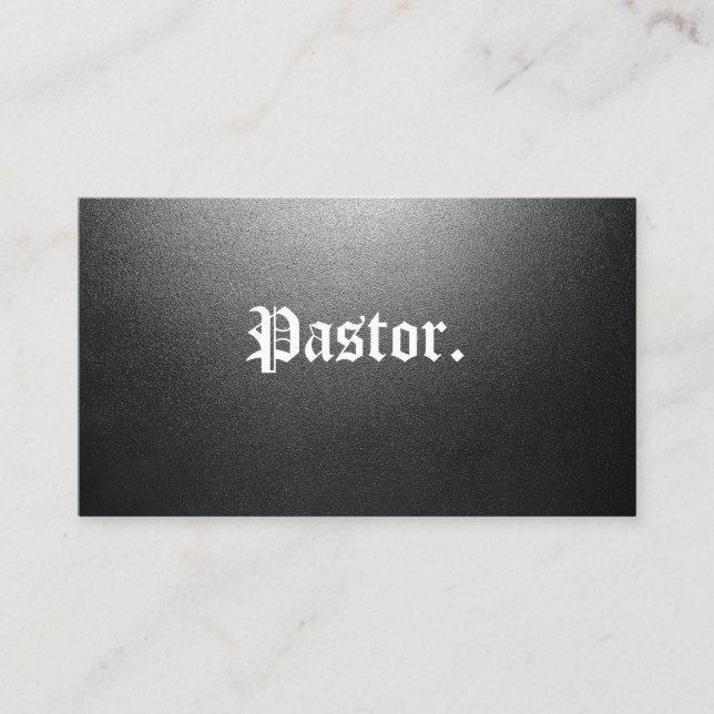 Carte De Visite Église noire illuminée Pastor (Devant)