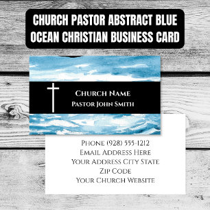Carte De Visite Église Pasteur Résumé Océan Bleu Chrétien