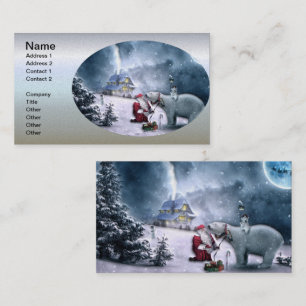 Carte De Visite Église Santa Claus et Polar Bear
