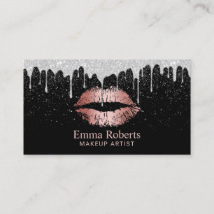 Carte De Visite Égouttements roses de parties scintillantes