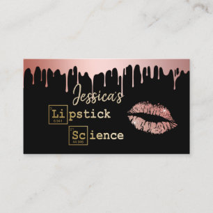 Carte De Visite Égoutture rose d'or de la Science du rouge à