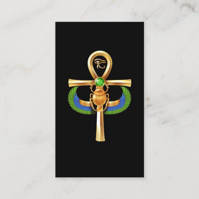 Carte De Visite Égypte Scarab Artefact Ankh Horus Oeil (Devant)