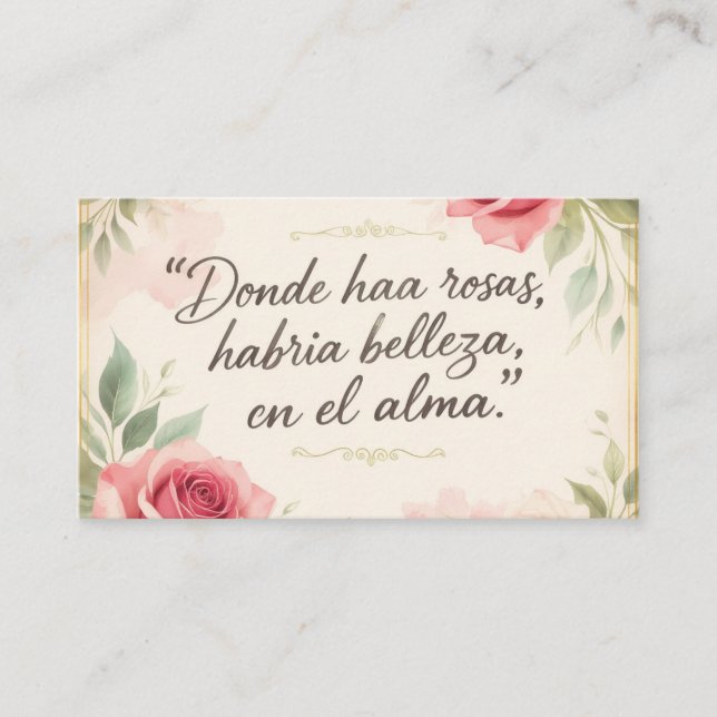 Carte De Visite El jardín del alma enamorada   (Devant)