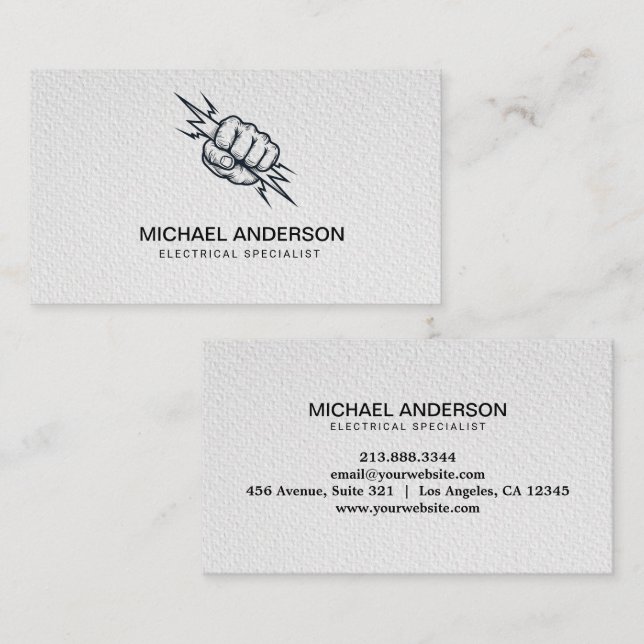 Carte De Visite Electric Electrical Electrician Professional  (Devant / Derrière)
