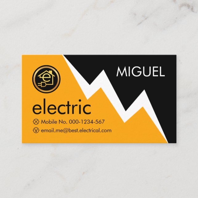 Carte De Visite Electric Lightning Powers Your Name (Devant)