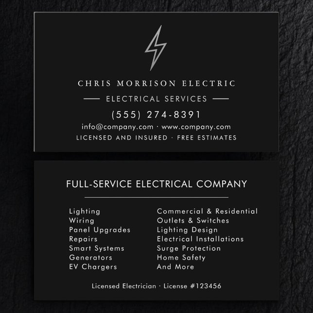 Carte De Visite Electrician – Modern Electric Company (Créateur téléchargé)