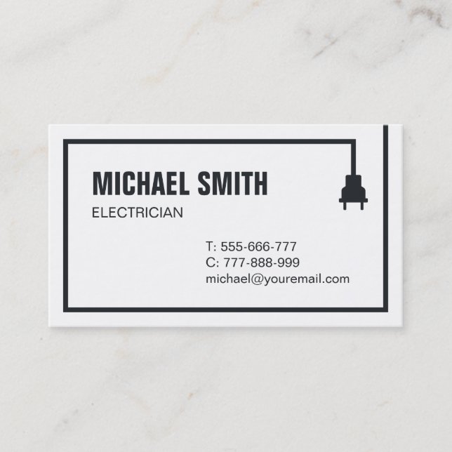 Carte De Visite Electricien à la frontière de câbles de branchemen (Devant)