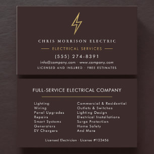 Carte De Visite Électricien agréé Modern Electric Company