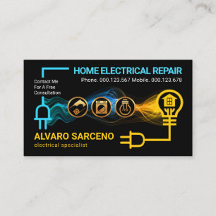 Carte De Visite Électricien alimente le circuit électrique à domic