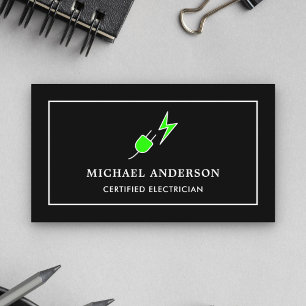Carte De Visite Électricien certifié de la prise d'alimentation no