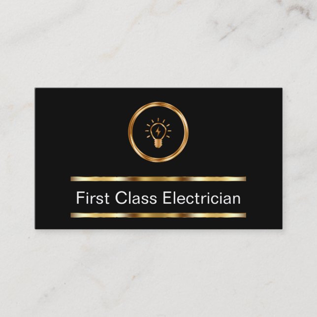 Carte De Visite Électricien Classique De Haut Niveau (Devant)