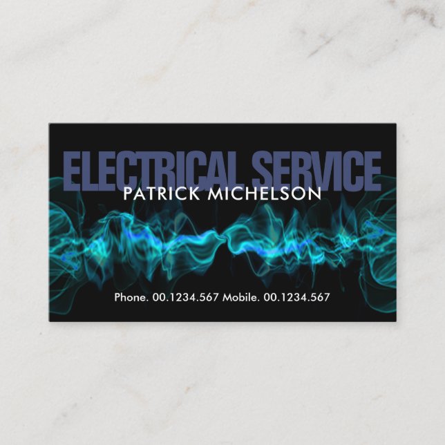 Carte De Visite Électricien cool de foudre électrique (Devant)