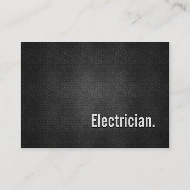 Carte De Visite Electricien Cool Métal Noir Simplicité (Devant)