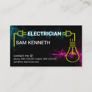 Carte De Visite Électricien de l'ampoule lumineuse à branchement c