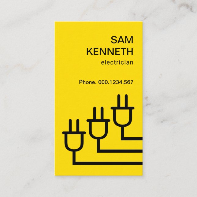 Carte De Visite Électricien d'extension de prise d'alimentation (Devant)