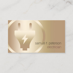 Carte De Visite Electricien Elegant Bold Electric Plug Gold Icon