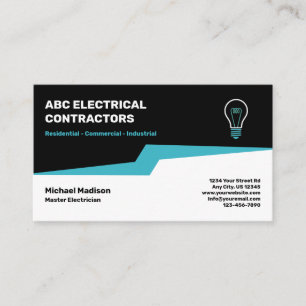 Carte De Visite Électricien   Entrepreneur électrique