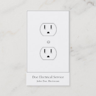 Carte De Visite Électricien/entrepreneur électrique/blanc vertical