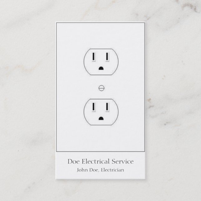 Carte De Visite Électricien/entrepreneur électrique/blanc vertical (Devant)