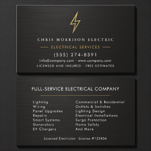 Carte De Visite Électricien Entreprise Électrique Professionnelle 