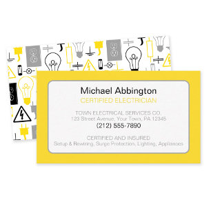 Carte De Visite Électricien jaune