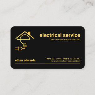 Carte De Visite Électricien minimaliste Gold Line