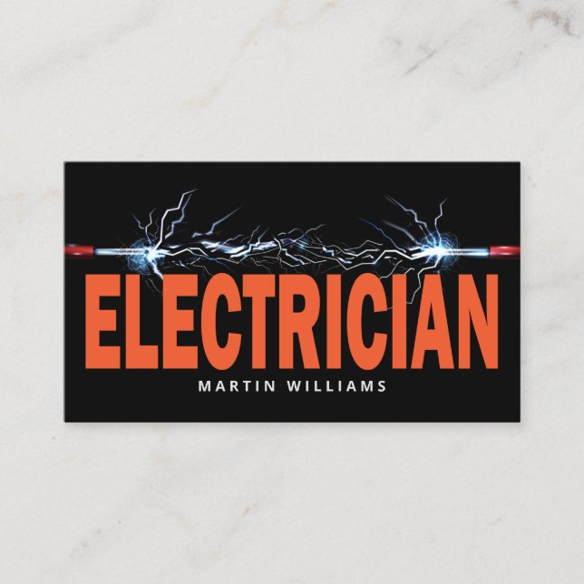 Carte De Visite Électricien moderne du fil électrique (Devant)