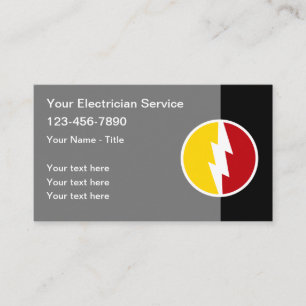 Carte De Visite Électricien moderne Emblème de puissance modifiabl