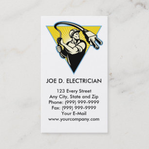 Carte De Visite Électricien ou monteur de lignes de puissance