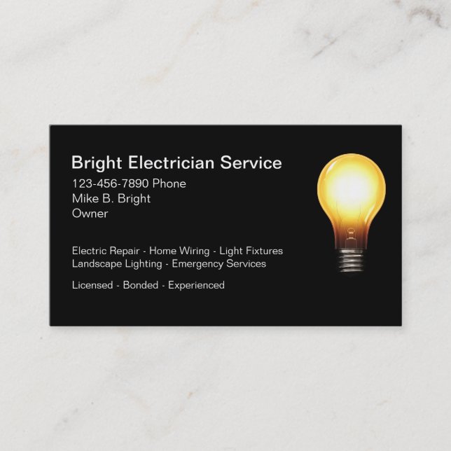 Carte De Visite Électricien professionnel (Devant)