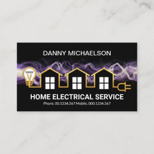 Carte De Visite Électricité éclair Gold Home Circuit électrique