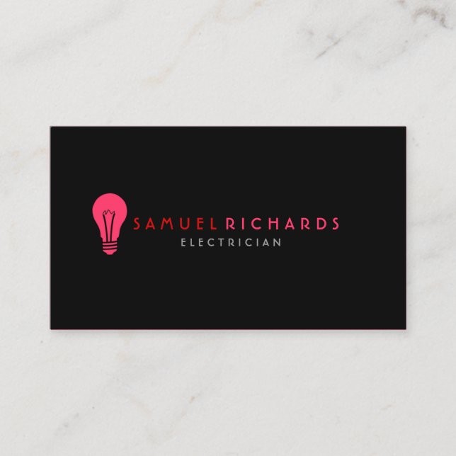 Carte de visite électrique simple bulle Silhouette (Devant)