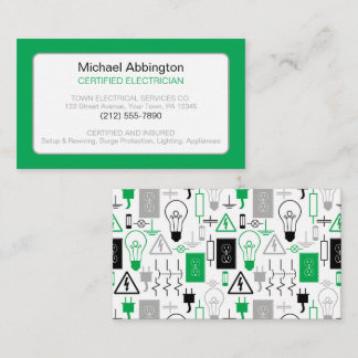 Carte de visite électrique vert