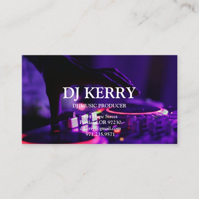 Carte de visite électronique DJ Disk Jockey (Devant)
