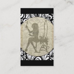 Carte De Visite Élégance divine de damassé vintage d'or