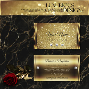 Carte De Visite Elegance Golden Shimmer Sparkling Parties scintill