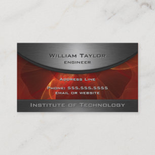 Carte De Visite Élégance métallique rouge avec le code de QR