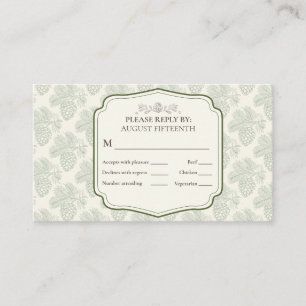 Carte De Visite Élégance Rustique Pinecone Automne