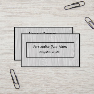 Carte De Visite Elégance simple Faux Blanc Bois Noir