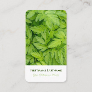 Carte De Visite Elégant 100% naturel vert feuille style