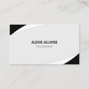 Carte De Visite Élégant Abstrait Gris Argent Noir & Blanc